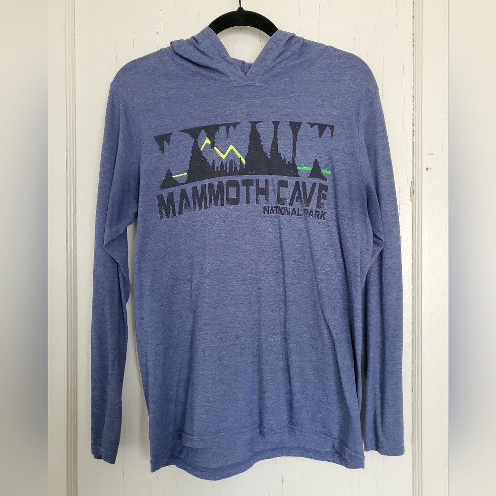 Anvil Mammoth Cave National Park Blue Graphic Long Sleeve TShirt Hoodie Womens M